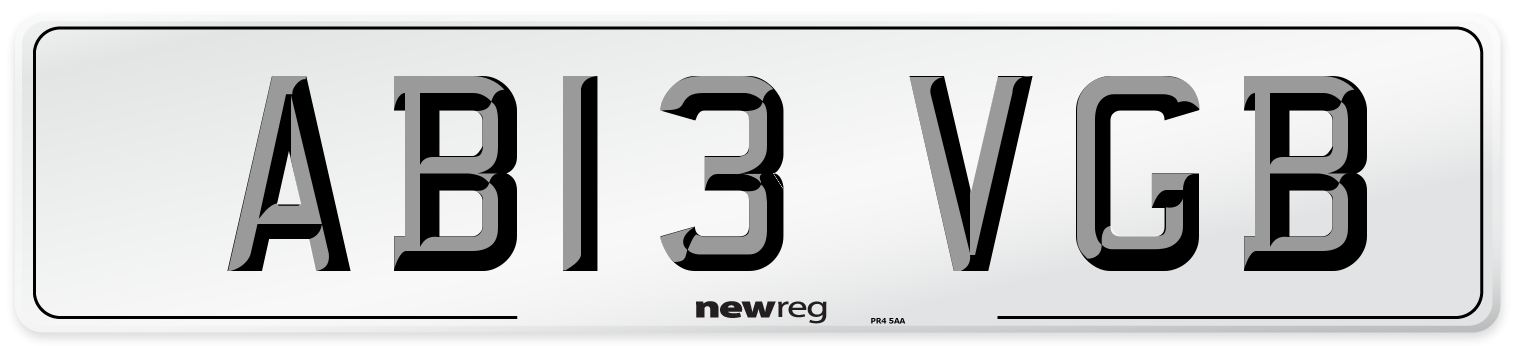 AB13 VGB Number Plate from New Reg